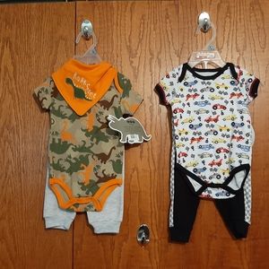 NWT  2 adorable sets dinosaur and race car